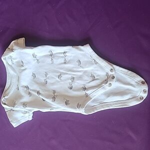 0-3 white elephant onsie